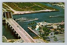 Ft Lauderdale FL-Florida, Aerial View The Inlet Waterway, Vintage Postcard picture