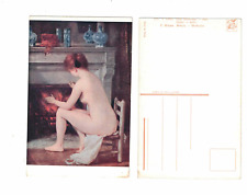 sexy  naked woman French  vintage art postcard lapina russian diaspora picture