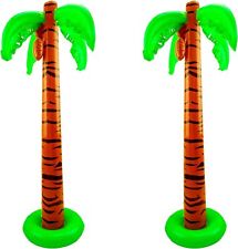 2 Pieces 40 Inch Inflatable Palm Trees Large Coconut Tree Blow Up Green  picture