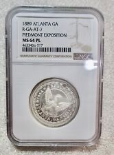 RARE & GORGEOUS PROOFLIKE MS64 MEDAL ATLANTA'S 1889 PIEDMONT EXPOSITION NGC SLAB picture