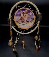 Vingage Dream catcher Al Agnew hand painted Dreams of Wild Spirits Wolf pack 13