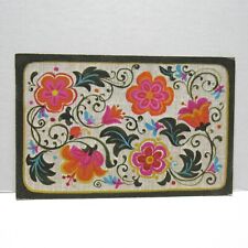 Postcard Vintage Postmarked 1968 Hallmark Floral Design Tapestry Sack Bright picture