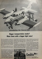 Cessna Aircraft 401 Wichita Kansas Twin Engine Bigger Vintage Print Ad 1966 picture