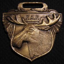 VTG LOOM LOYAL ORDER OF MOOSE WATCH FOB MEDAL - P.A.P. PURITY AID AND PROGRESS picture