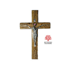 Big Olive Wood 14Inch Crucifix Cross Artistic Hand Made Bethlehem Christian Arts picture