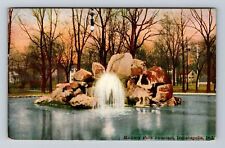 Indianapolis IN-Indiana, Military Park Fountain, Antique, Vintage Postcard picture