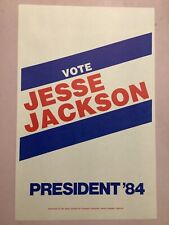 original VOTE JESSE JACKSON PRESIDENT ‘84 sign (11” x 17 “ 1984) picture