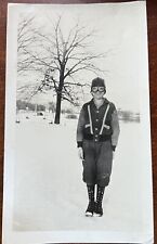 VTG 1930s/40s Photo Boy Wearing Aviator Cap & Goggles Junior Birdmen WEIRD Humor picture