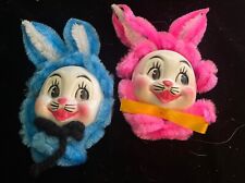 2 Vintage Easter rabbit decorations refrigerator magnets picture