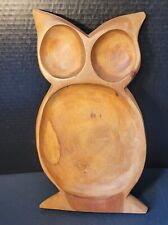 Vintage Wood Owl Charcuterie Snack Tray Retro Kitsch picture
