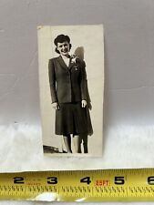 Vintage Photo Snapshot Of Pretty Woman In Blazer And Skirt  picture
