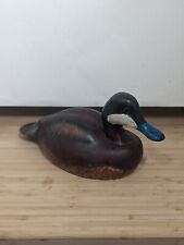 Vintage Hand Painted Carved Wood Duck Decoy Art Hunting Cabin Unbranded  picture