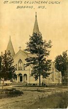 ST JACOB'S EVANGELICAL LUTHERAN CHURCH, SHAWANO, WISCONSIN, VINTAGE POSTCARD  picture