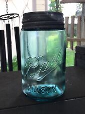 1910 Bally Mason Canning Jar. H-5 3/8in. Dia-3 1/8in. Aqua. picture