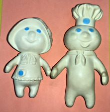 Vintage 1971 Pillsbury Doughboy & Doughgirl 1972 Rubber Squeeze Toy Set - AS IS picture