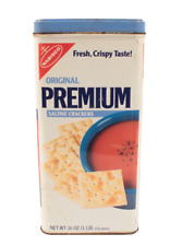 1987 NABISCO Premium Saltine Cracker METAL TIN English and Spanish picture