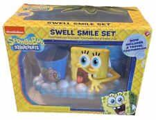 SpongeBob SquarePants Swell Smile Toothbrush Set RARE Retired Collectible 2016 picture