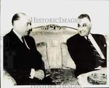 1969 Press Photo Pres. Gamal Abdel Nasser & Premier Bahjat El Talhouni, Egypt picture