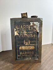 Antique Vintage Harper's Varnish Metal Advertising Can Tin picture
