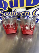 Makers Mark Whiskey Glasses Red Wax Dipped One Wax Is Cracked See Pics SET OF 2 picture