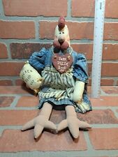 Vintage Rustic Chicken Plush Farm Fresh Eggs Chicken Feed Unbranded  picture