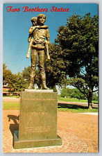Original Vintage Antique Postcard Boys Town Two Brothers Statue Omaha Nebraska picture