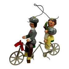 Vintage Kurt Adler Victorian Couple Tandem Bicycle Bike Christmas Ornament Wood picture
