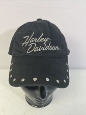 Women´s Harley Davidson Ladies Hat Black Studded Embroidered Strap Back Biker picture