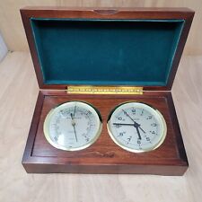 Vintage Sunbeam Desk Top Clock & Barometer In Wooden Box picture