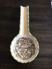 Meridiana Ceramichi Spoon Rest Hand Painted Yellow Blue Green Made In Italy picture