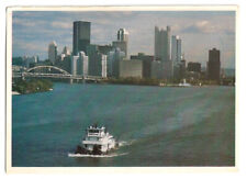 Port of Pittsburgh Pennsylvania PA Postcard Tugboat Skyline picture