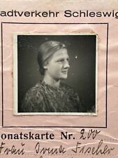 Pre WW2 Used Monthly City Transit Pass 1938 To Young German Woman picture