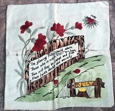Victorian Exquisite Embroidered Pillow Sham/Top  With Poem For July Birthdays picture