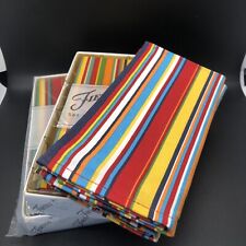 Fiesta Rainbow Stripe Napkins set of 11  Vintage new old stock picture