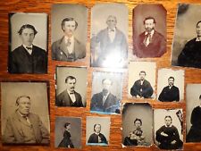 Collection of 19 various sized antique tintype photographs picture