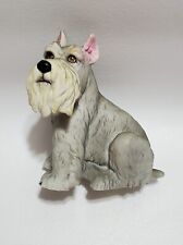 Vintage 1970s Aldon Porcelain Schnauzer Dog Figurine, Hand-Painted Gray, Japan picture