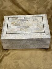 Vintage Maitland Smith handmade Inlaid Tessellated Marble 14” X 10.5” X  6.75” picture