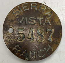 WWII Era Sierra Vista Ranch - Japanese American Internment Camp -Brass Tag picture
