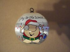 Vintage 1983 Ziggy Joy To The World Ornament American Greetings Ball Satin picture