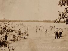 Vintage CRYSTAL LAKE, MICHIGAN SUMMER RESORT RPPC Real Photo Postcard c1926 picture