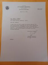 James E. Barrett (d. 2011) Signed 1971 Letter - Wyoming Attorney General - Judge picture