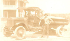 c1910s RPPC Owner of RAW TRANSFER CO By Classic LADY TRUCK Antique RARE Postcard picture
