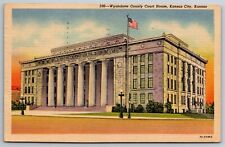 Wyandotte County Court House Kansas City Kansas C1952 Linen Postcard M1 picture