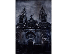 Santiago, Chile Cathedral fine art painting.  Fine art watercolor Chile (print) picture