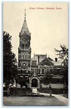 c1910's Court House Building Clock Tower Osceola Iowa IA Antique Postcard picture