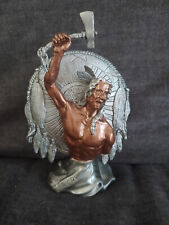 Peter Sedlow  1990 Masterworks Fine Pewter War Cry Native American Statue w/ Box picture