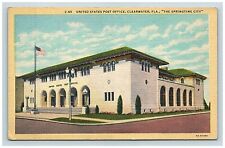 Postcard FL US Post Office Mail Building Flag Street View Clearwater Florida  picture