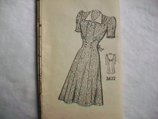 Vintage 1940s Unused Dress Sewing Pattern #3632 Mail Order size 20 bust 38 picture
