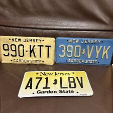 New Jersey Blue State License Plate Lot 3 Different Generations picture