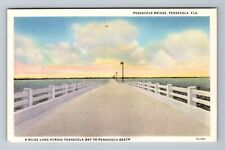 Pensacola FL-Florida, Pensacola Bridge Across the Water, Vintage Postcard picture